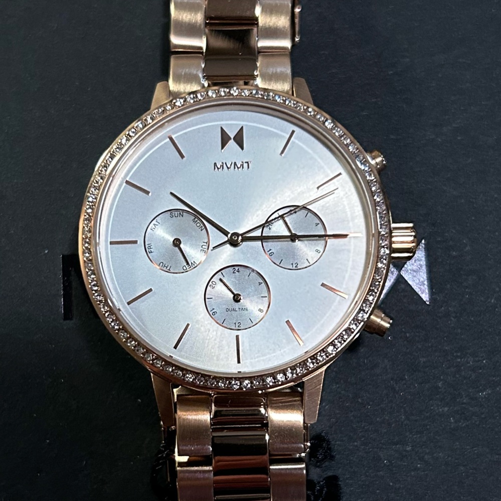 MVMT Classic Watch With 38mm Chronograph Face & RoseGold Bracelet